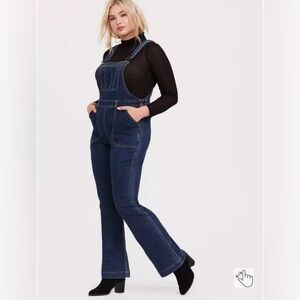 Torrid Flared Overall - Vintage Stretch Dark Wash